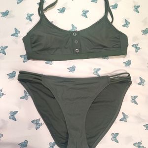 Green target bikini